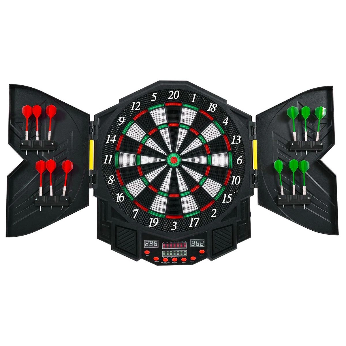 Cible électronique SIRIUS Avec 6 Fléchettes - 24 Jeux, 75 Variantes, écran LCD, Mode Cyber Match